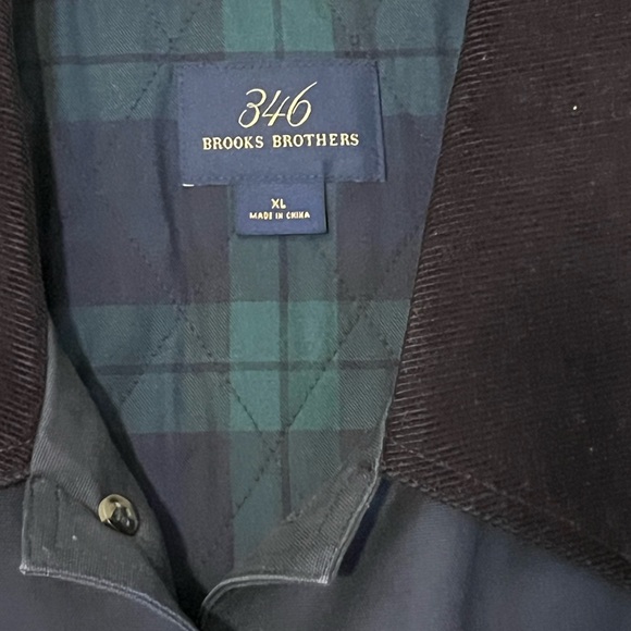Vintage Brooks Brother 346 Men's Chore Jacket Corduroy Collar Plaid Lining XL - Picture 5 of 8